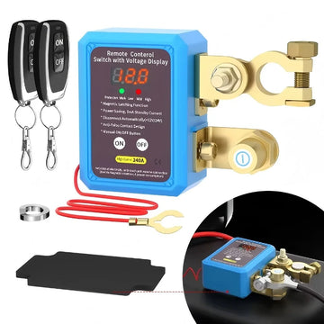 240A Circuit Breaker 12V Remote Battery Disconnect LED Voltage Indicator Automatic Power Switch Remote Control Switches