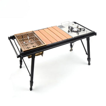 Portable Height Adjustable Folding Camping Table Picnic Barbecue IGT Table for Camping Car Travel