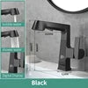 New 360 Degree Rotary Brass Basin Tap Gun Grey Pull Out Hot and Cold Bathroom Faucet with Temperature Digital Display