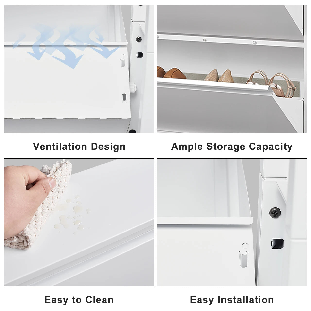 Modern Steel Ultra-Thin Steel Shoe Rack Living Room Home Metal Shoe Cabinet Household Shoe Rack