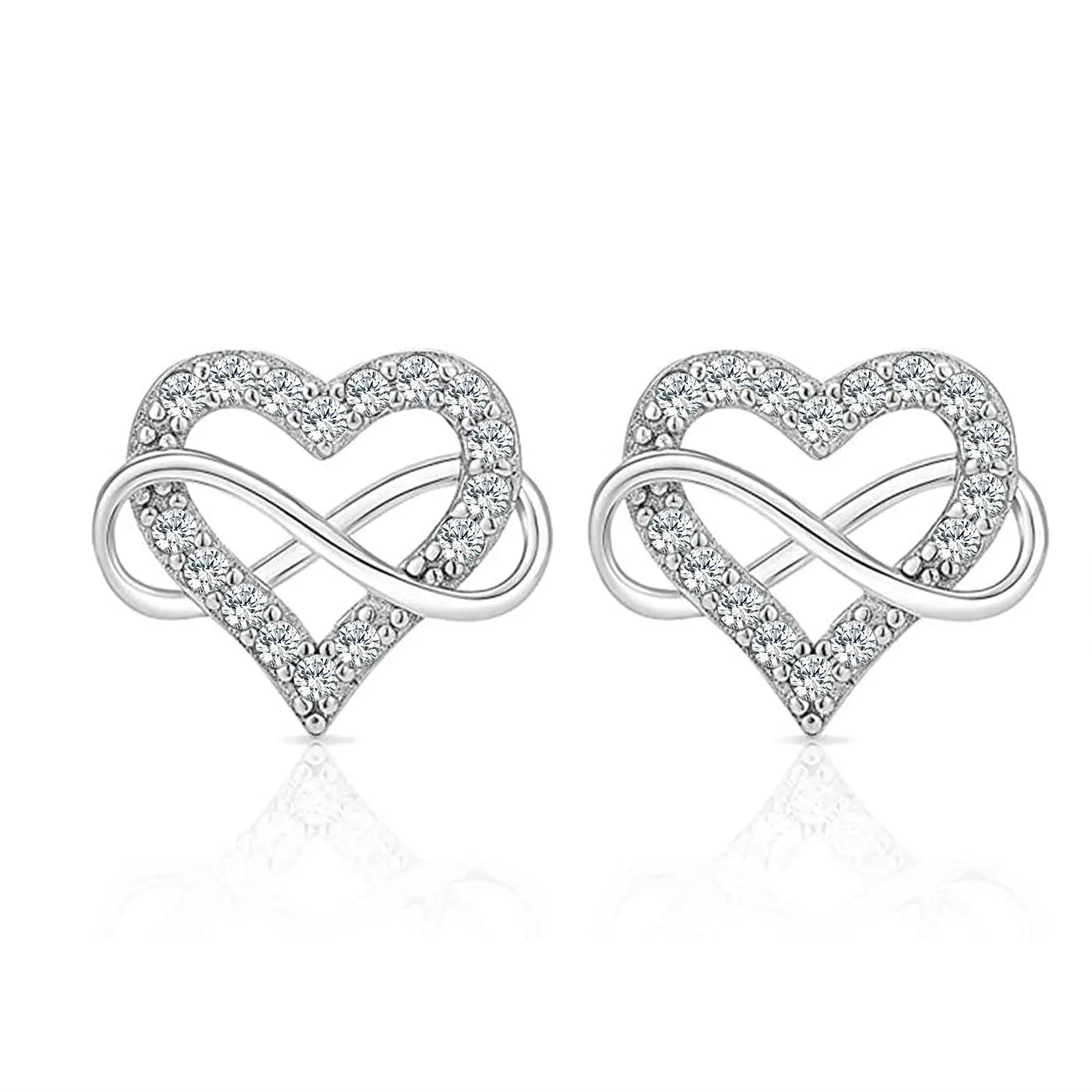 Fine Jewelry Earring 925 Sterling Silver Stud Earrings Heart Design Moissanite Diamond Earring Plating 18k Gold Earrings