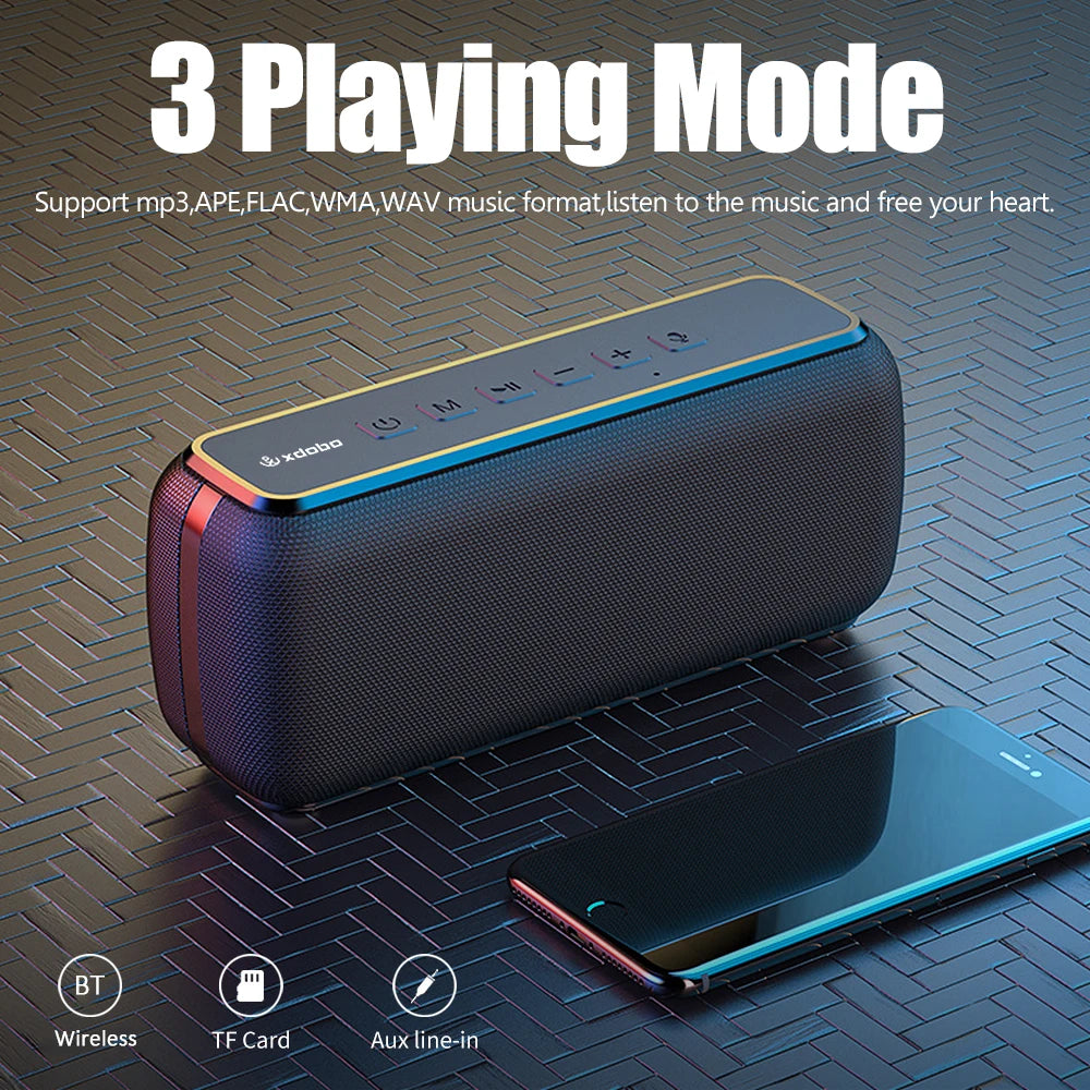 XDOBO X8 60W Powerful Portable Outdoor Wireless  Speaker TWS Home Theater System Music Sound Box Soundbar for TV