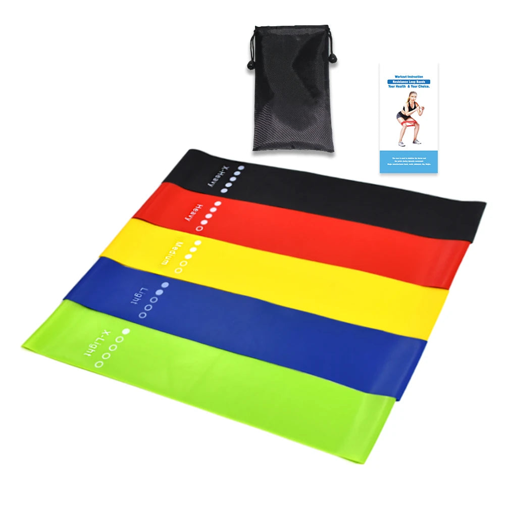 2024 Wholesale Zakerda Elastic Fitness Bands Set Training Pink Latex Loop Exercise Resistance Bands Set Gym Yoga Sport Workout