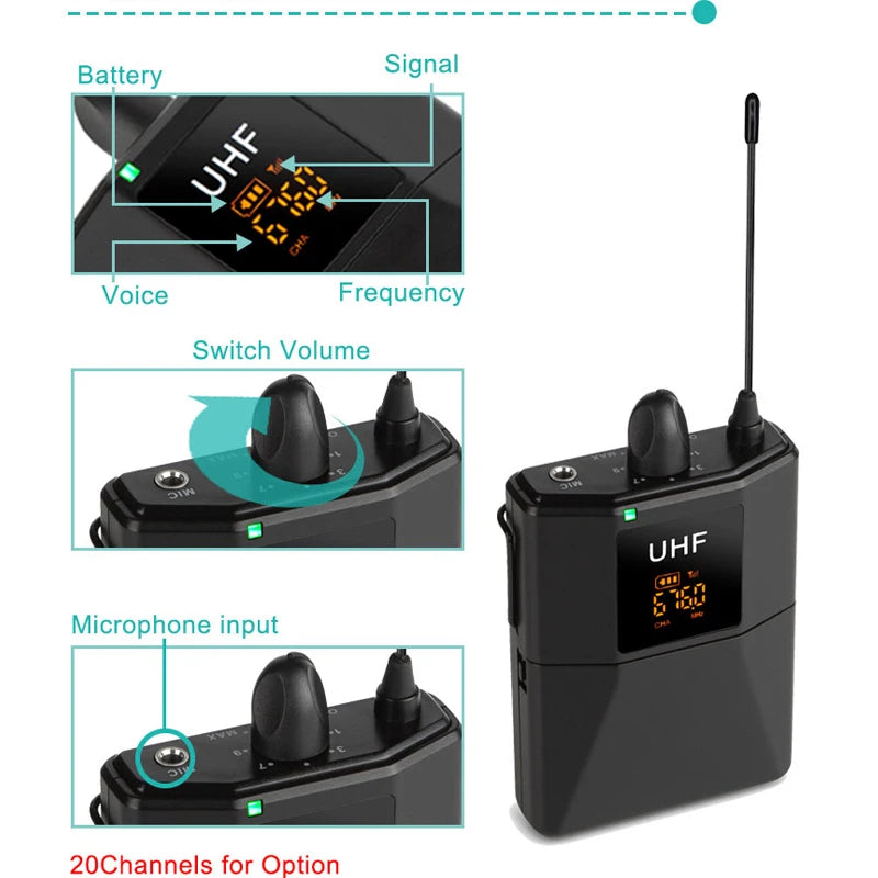 Voxfull Wlj02 High-Quality Wireless Lavalier Microphone Lapel Microphone System Comes With Two 3.5mm Cables