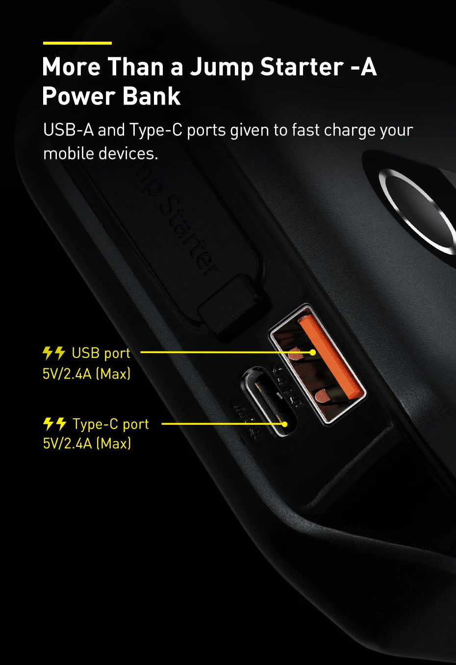 Baseus Car Jump Starter Power Bank 2000A / 1000A 12V Portable Battery Charger Auto 12V Emergency Booster Starting Device