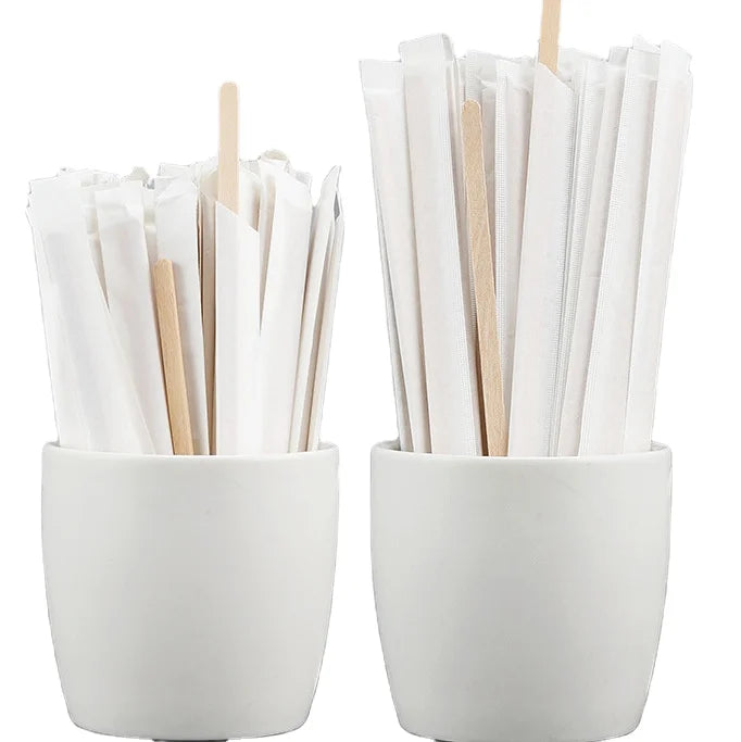 Custom Eco-Friendly Wooden Tea Stick Disposable Beverage Mixer for Cafes with Minimalist Design Stocked Custom Logo