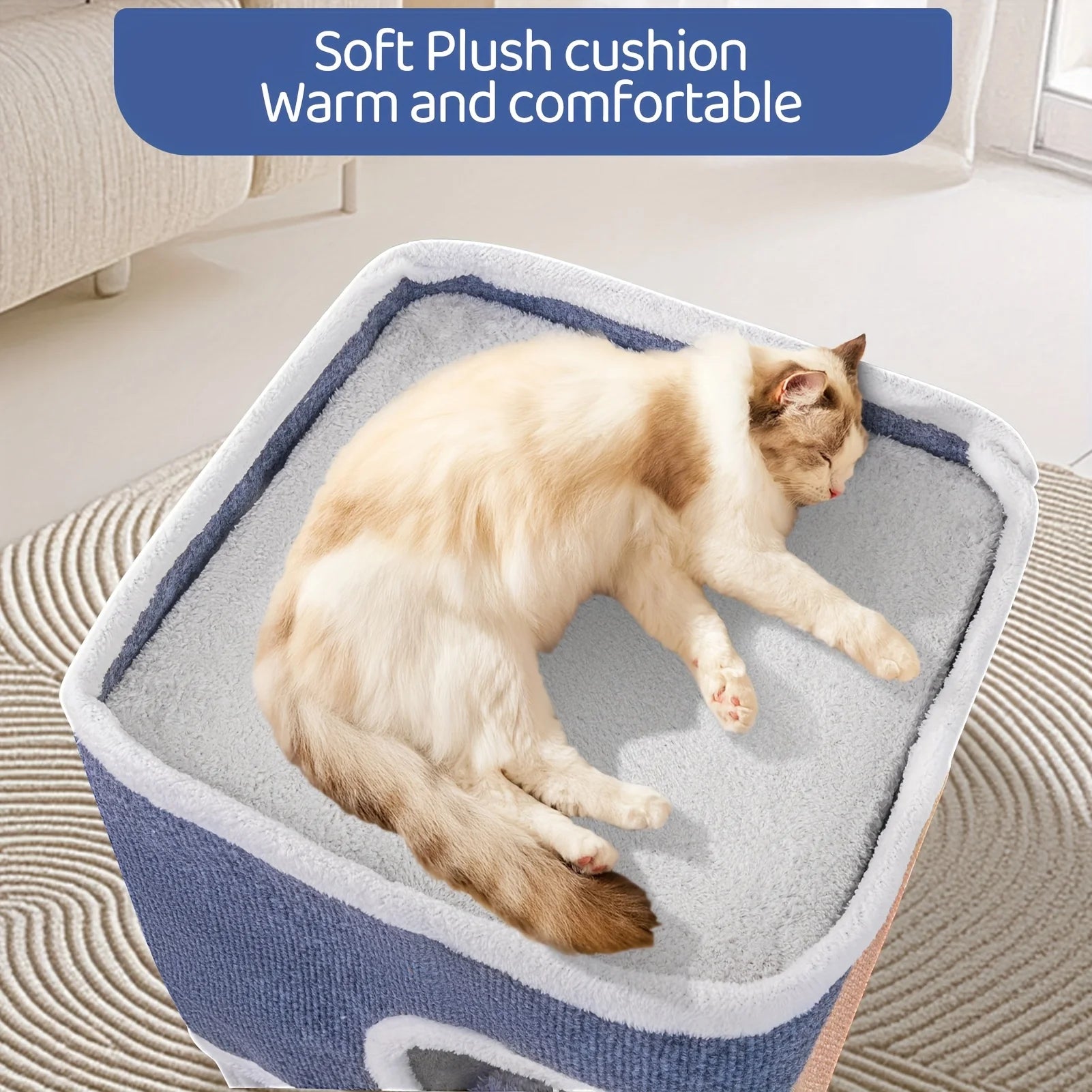 Three-story Modern cat House   Durable  and  Scratch-resistant cat Bed with Scratching Posts   Indoor Semi-enclosed cat Bed