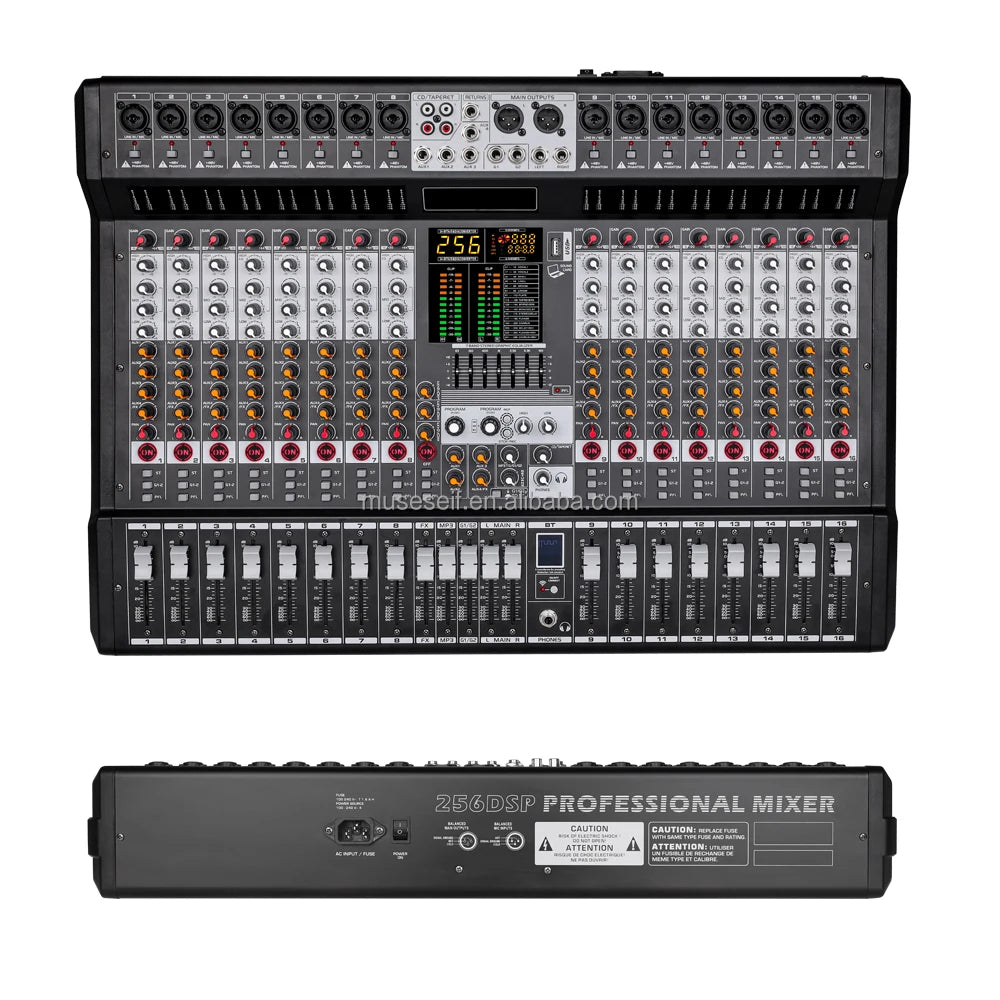 Mixer Audio Usb Interface DJ Controller Power Mixer Amplifier Mixing Console for Home Music Karaoke 16 Channels