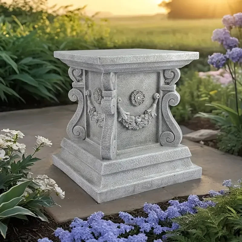 15 Inch Tall Large Garden Base, Garden Pedestal, Plant Stands, Garden Side Table for Indoor and Outdoor Use