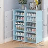 Plastic Metal Shoe Storage Cabinet Folding Portable Shoe Rack Door Living Room Furniture Cheap Simple Modern with Transparent