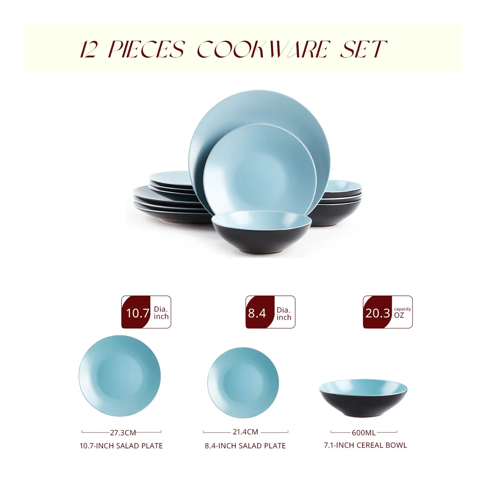Semtember Promotion Kitchen Plates Bowls Set Clean Easy Ceramic Dinnerware Set Microwave Safe Stoneware Dinnerware Set