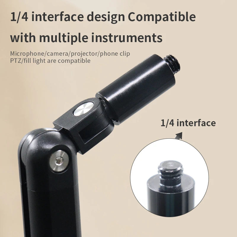 Professional Podcast Desk Microphone Mounts for Studio With Roundable Microphone Gaming Stand and Flexible Clamp Design
