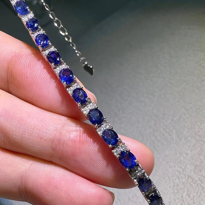 Exquisitely Crafted Fine Jewelry 925 Sterling Silver  Adjustable Ruby  Gemstone Woman Bracelet