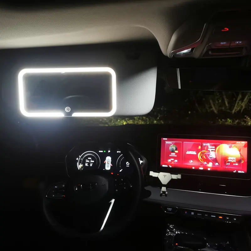 New Design Maquillaje Espejo Universal Car Sun Visor Vanity Mirror with Lights Auto Car Makeup Mirror Beauty Tools