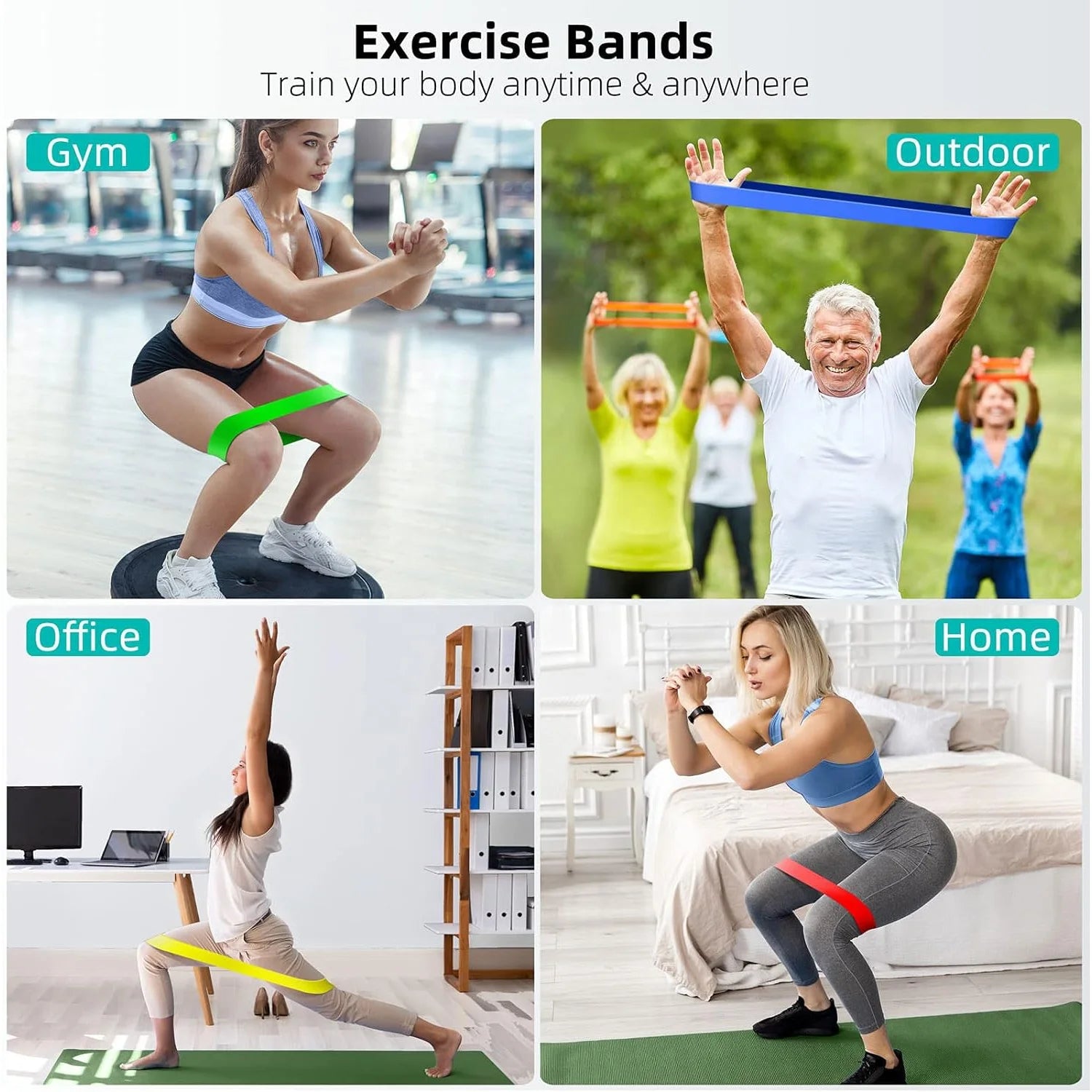 Mini Latex Yoga Workout Gym Fitness Bands Elastic Loop Yoga Stretch Resistance Exercise Band for Body Building Physical Therapy