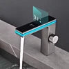 Contemporary Single-Hole LED Ambient Light Bathroom Basin Durable Single Handle Ceramic Valve Intelligent Temperature Display
