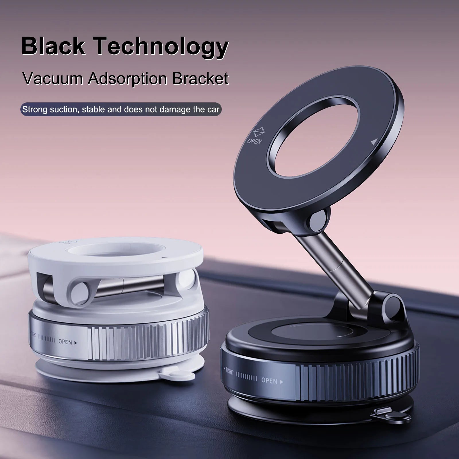 Strong Magnet Mobile Phone Holder with Suction Cup Car Navigation Bracket Efficient Vacuum Adsorption Phone Holder