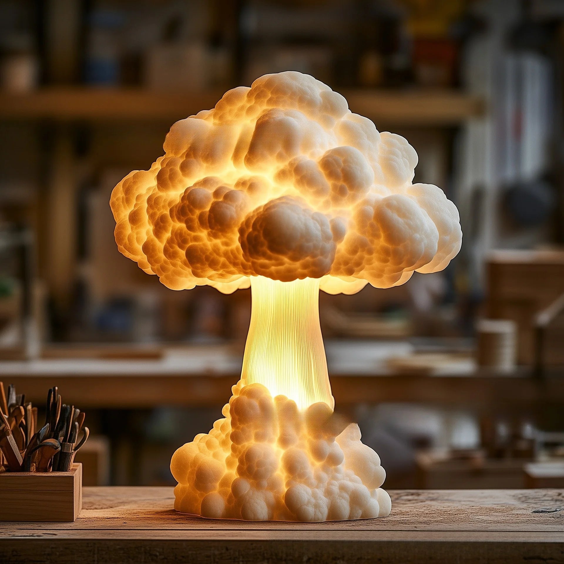 2025 Unique Design Table Lamp Modern LED Mushroom Cloud Bedroom Table Lamp New Design Atomic Bomb Explosion Cloud Night Light