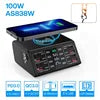 EONLINE 3D Nine Tailed fox 100W QCPD3.0 USB Charger Wireless Chargers Quick Charge 8 Port Fast Charger Charging Station for IPho
