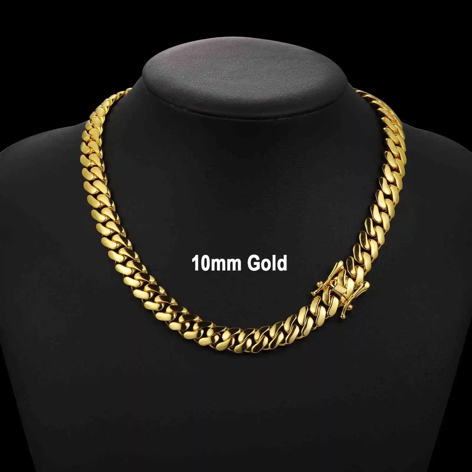 Cadenas Cubana Wholesale Hip Hop Jewelry Luxury 14K 18K 24K Gold Plated Choker Solid Miami Cuban Link Chain Necklace for Men