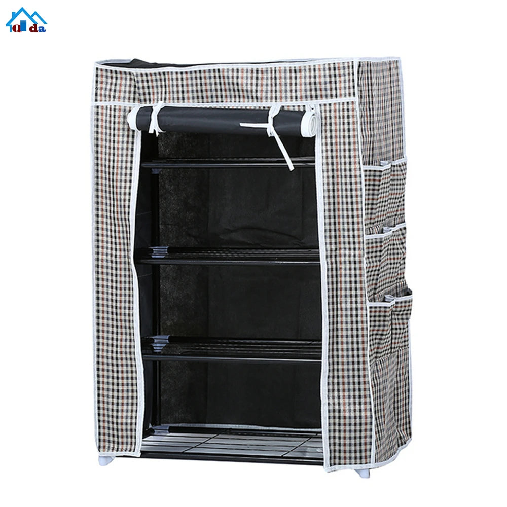 50 Pair Portable Fabric Shoe Rack Organizer Cabinet for Store Steel Double Layer Shoes Foldable Matel Shelf for Home Modern