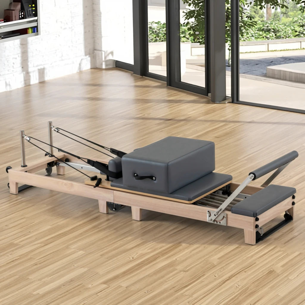 American Warehousing Local Inventory Wholesales Premium Foldable Wood Pilates Reformer Space Saving Folding Reformer Pilates