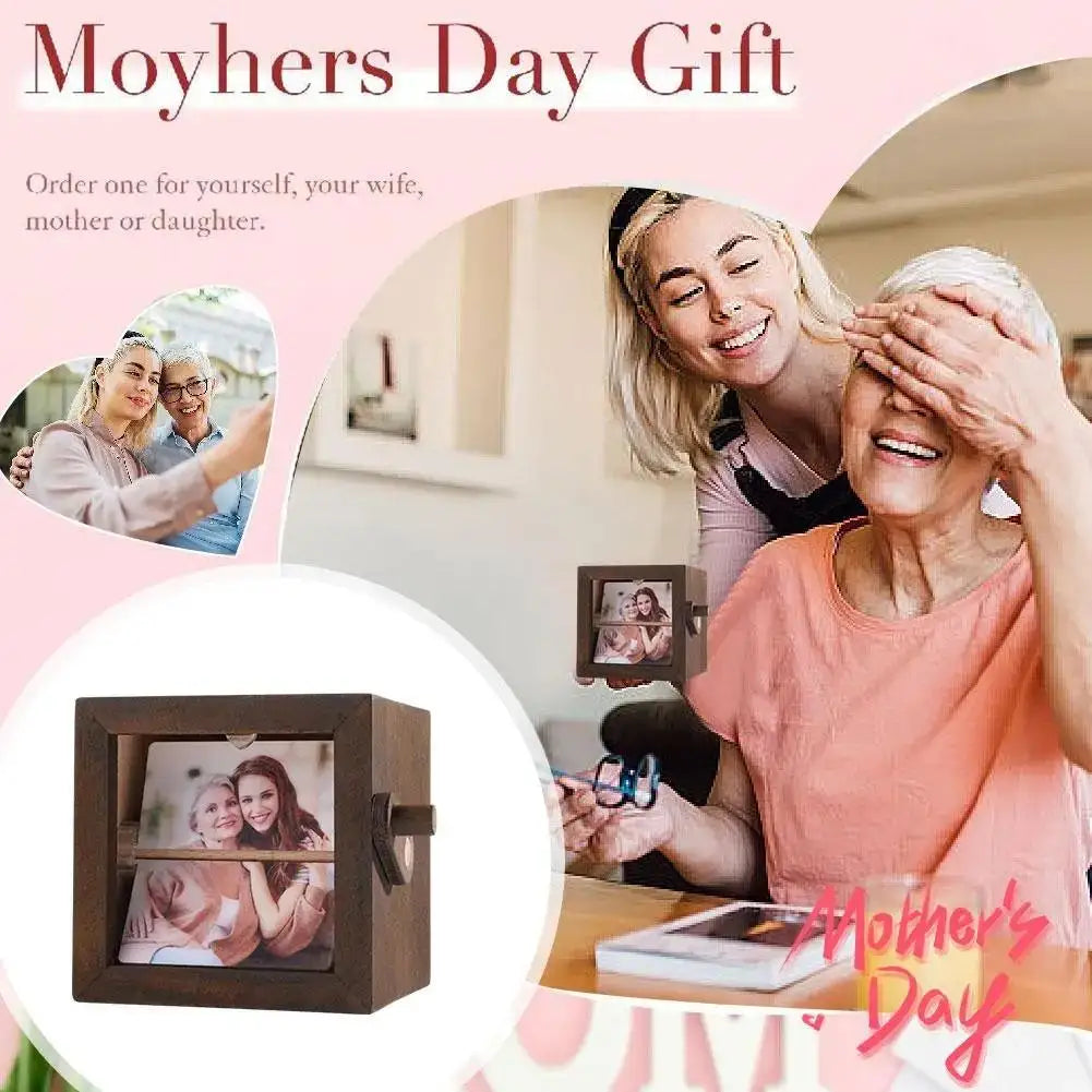 Personalized Photo Flipbook Animation Box,Custom Wooden Photo Book with Light,Custom Crank Photo Box Picture Box Wholesale