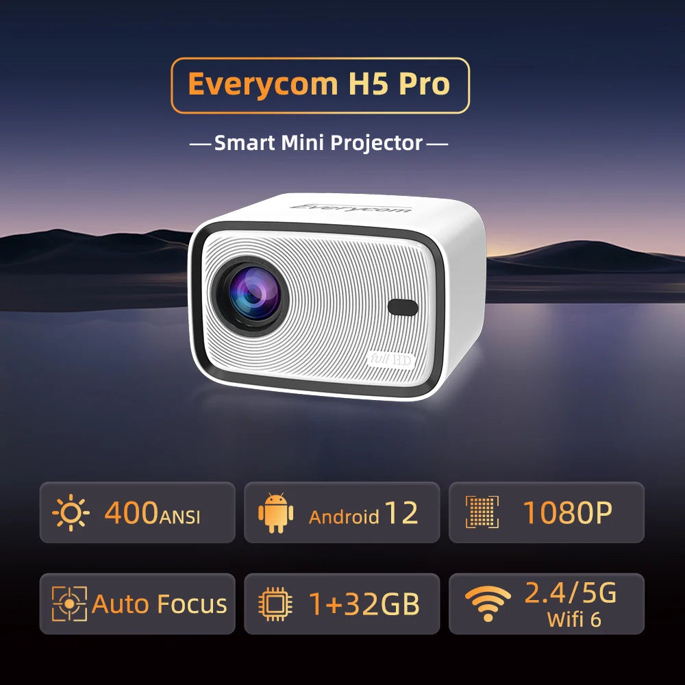 Everycom H5 Pro  Full Hd Led Android 12  Projector Cinema   Smart  Led Video 1080p 4k Projector