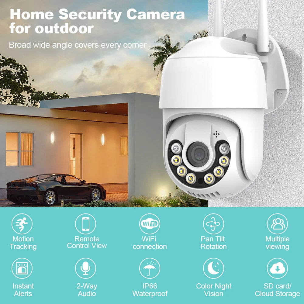 2022 New Arrival 17SEE APP Outdoor Security 2MP CCTV Cameras Wireless PTZ Dome Infrared Night Vision Waterproof CCTV Camera