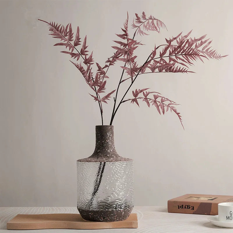 Small Unique Mini Modern Design Handmade Crystal Flower Vase Floral Glass Vase Square Pattern for Wedding Home Tabletop Artistic