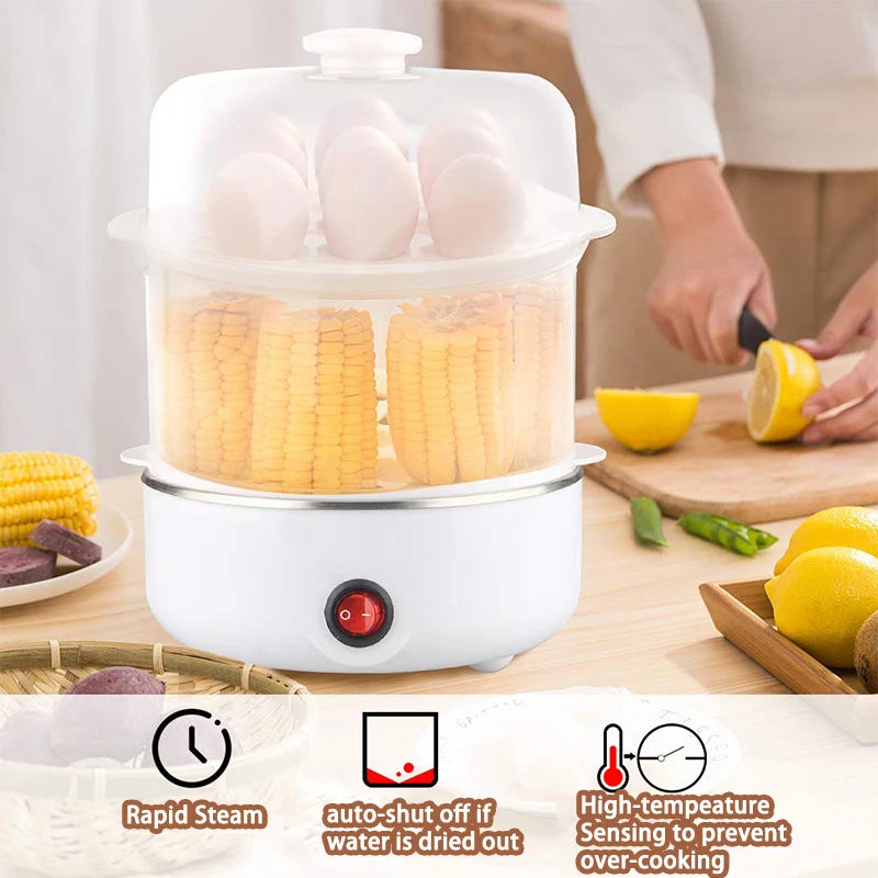 Dual-Layer Microwave Egg Cooker Easy Kitchen Boiler for Boiling Eggs Versatile Tool for Quick and Convenient Cooking