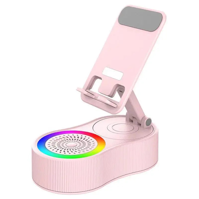 Multi Function Device 360 Rotating Speaker Height Adjustable Phone Stand Built in Power Bank  and Mini Ambient Light