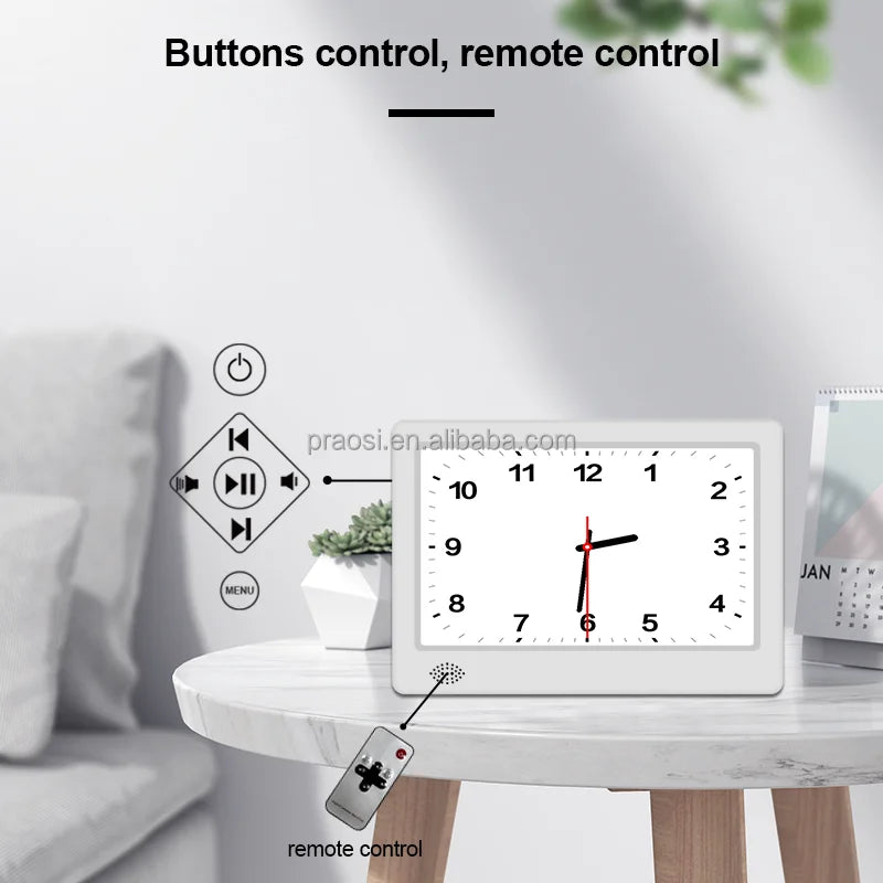 2025 Pros China Hot Sales 7 Inch Digital Alzheimer Azan Clock for Dementia Memory Loss Electronic Desk Clock 24 Alarms Remote