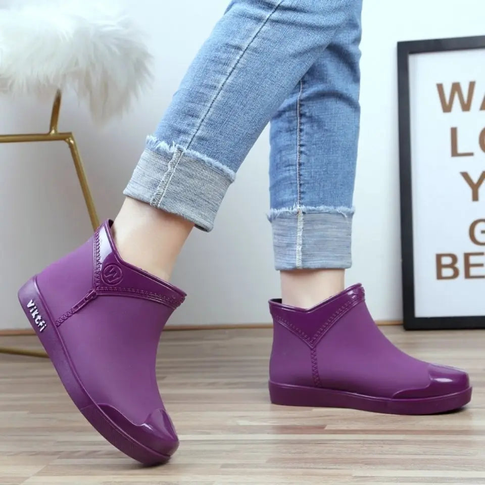 Women Waterproof Anti Slip Knee Rain Boots Fashion Style Wholesale Rubber Shoes