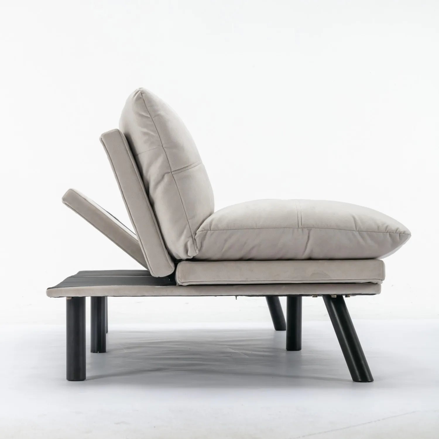 Convertible Folding Sofa Bed 2 Seater Modern Upholstered Sleeper Adjustable Armrests Backrest Space Saving Twin Sofa Apartment