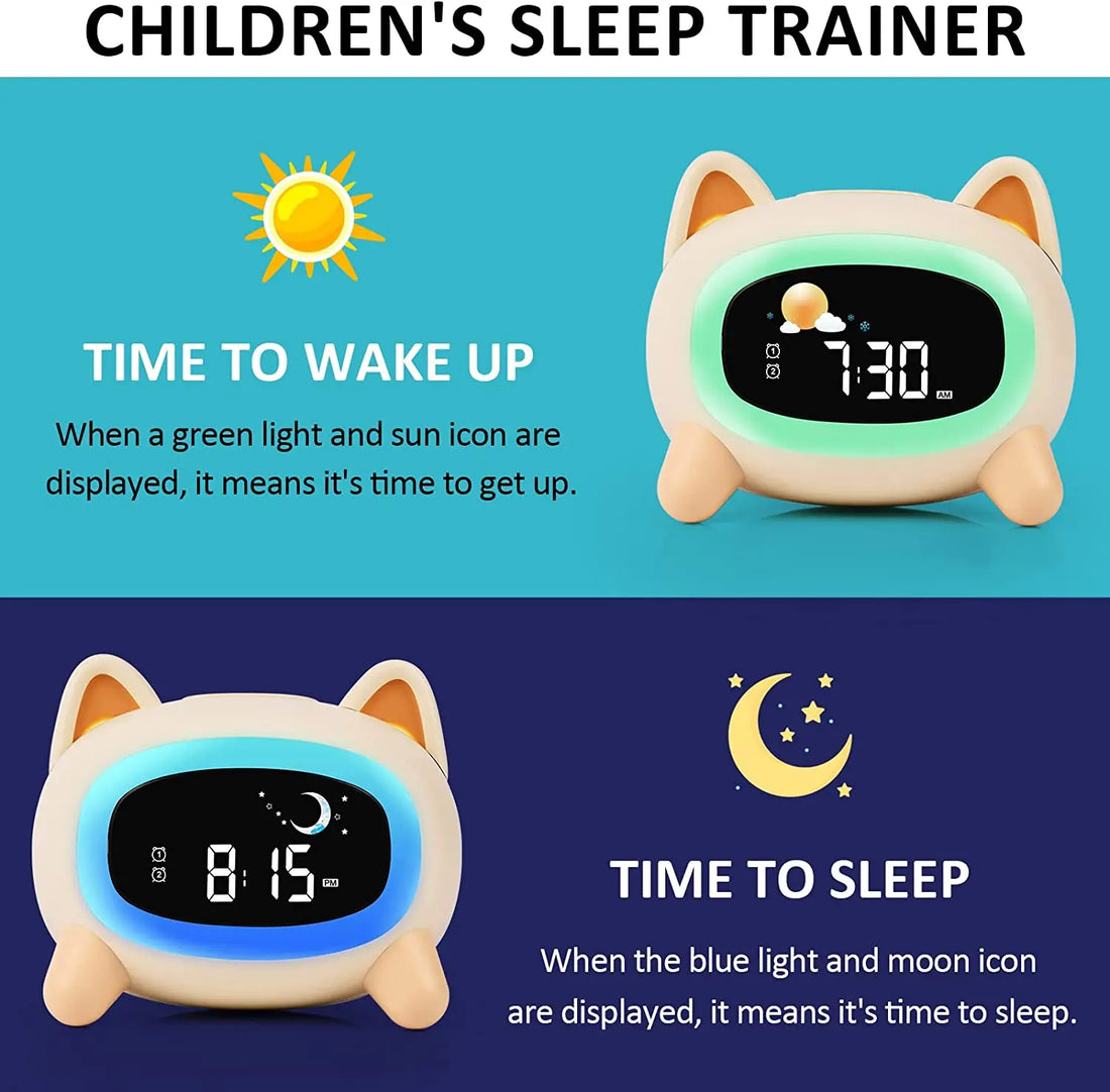 Rechargeable Smart Alarms Lcd Child Clock LED Night Wake-up Lights Usb and Lamps Rabbit Wholesales Table Clocks for Children