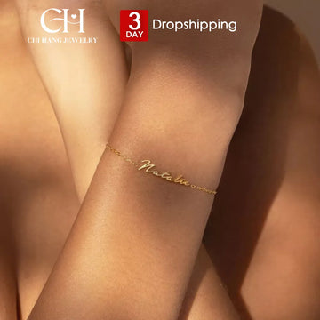 Customized Name Bracelet for Women Personalized Stainless Steel Letter Gold Color Classic Jewelry DropshippingSupportedContent