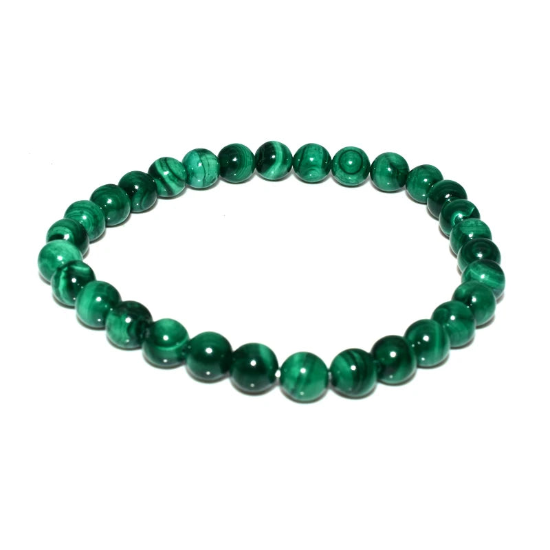 Trade Insurance Natural Stone High Grade 4/6/8/10/12MM Natural Light Malachite Bracelet