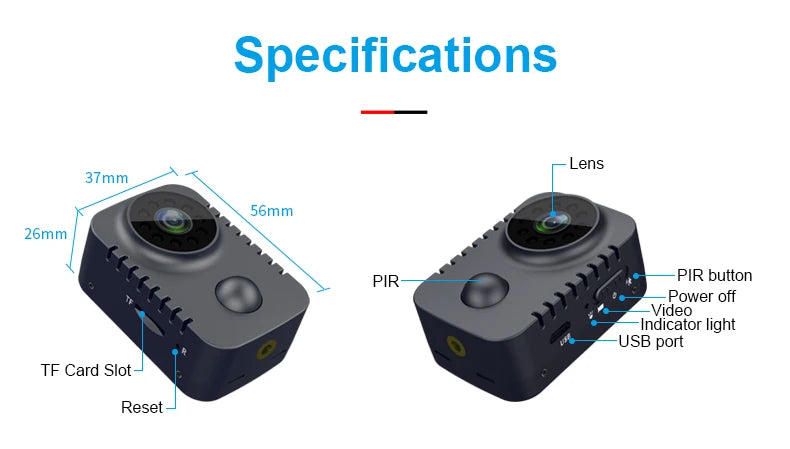 New Without Wifi Mini Cameras Infrared Night Version HD Camera 120 Degree Wide Angle Recorder Mini Camera