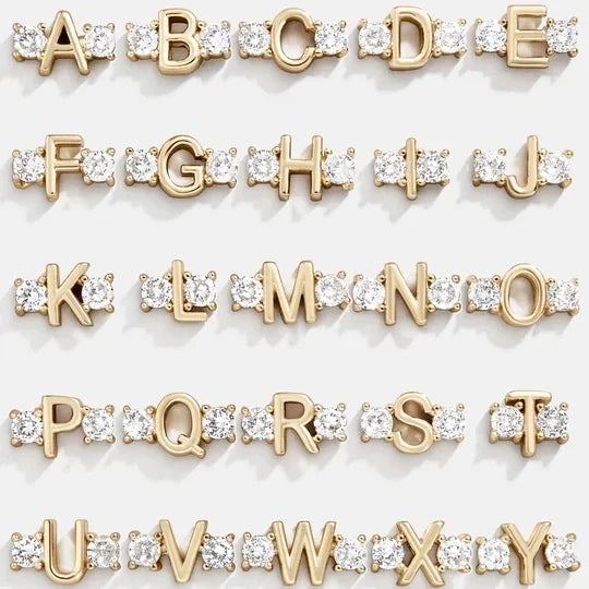 Lateefah Trendy Personalized OEM Gold Stainless Steel Letter Custom Name Zircon Tennis Bracelet