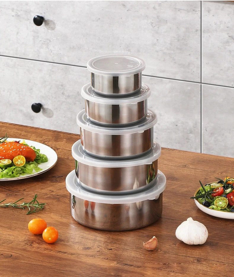 Hot Selling Home Storage&organization Stainless Steel Storage Bowl Set Food with Lid