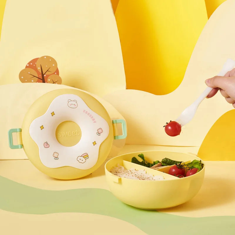 Hot Sale Cute Donut Insulated Lunch Box Microwave-Friendly Fruit Storage for Travel Camping Student Office Outdoor Picnic