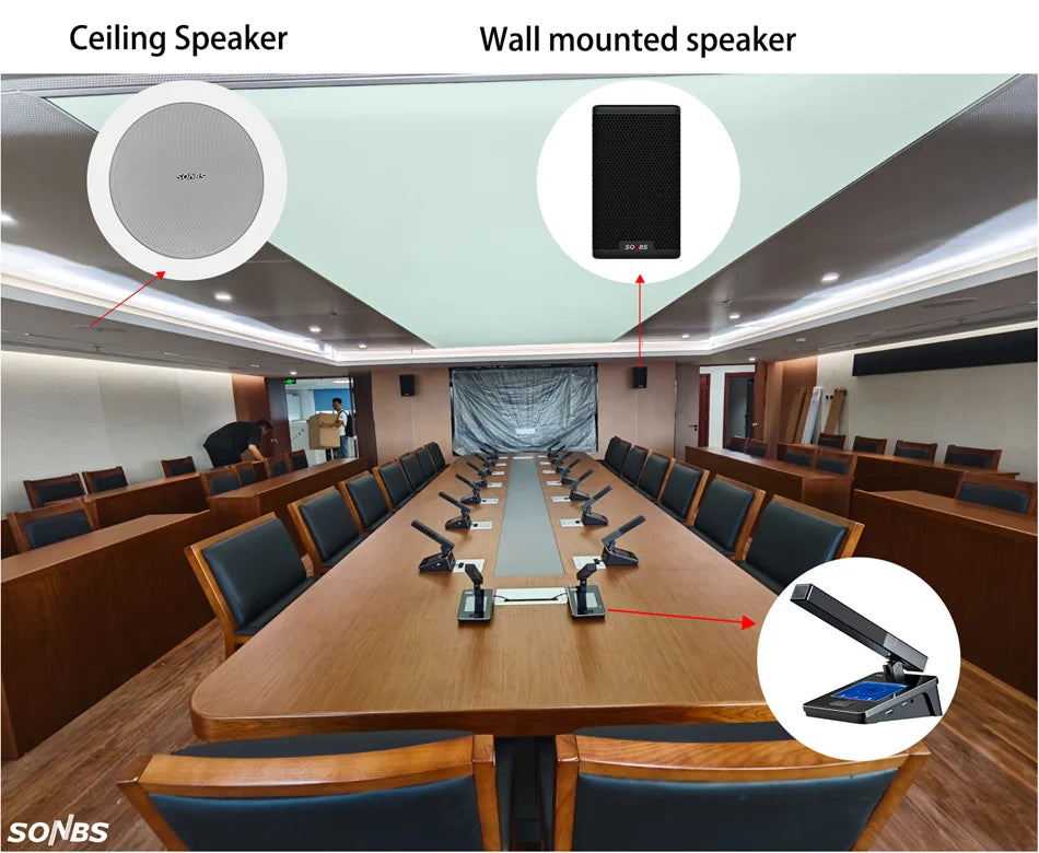 Active Passive PA Speaker System Super Thin 8ohm Wireless Wall Mount Sound Box AC Power Supply for Stage Conference Karaoke Sets