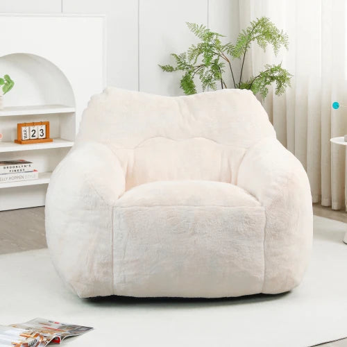 Modern Style Home Furniture Customizable Lazy Bean Bag Sofa with Space-Saving Backrest Soft Foam Filled for Bedroom Use