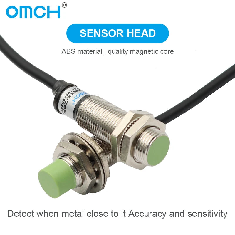 OMCH PR12 Flush Metal Inductive Proximity Sensor with NPN PNP Output SWITCH 2mm Detection Distance