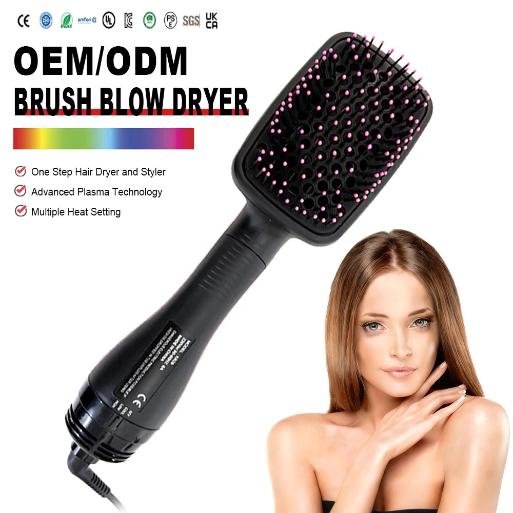 Hot Sale One-Step Hair Dryer Straightening Comb AC Ionic Blow Dryer Brush High-Speed Salon Hair Dryer for Home Hotels Fast