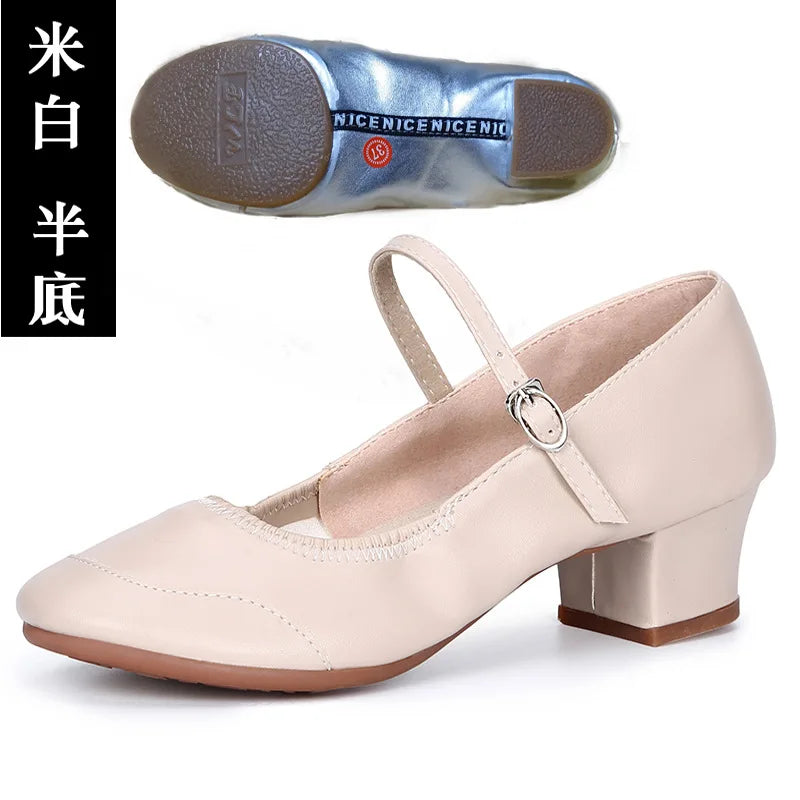 50%OFF Shoes Latin Dance-Shoes for Ladies Modern Tango Dancing  Square Heels Red Salsa Shoes Closed Toe Rubber Sole