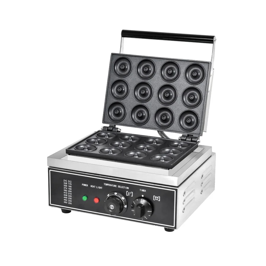 12 Grids Mini Donut Maker Machine  Donut Machine Electric Non Stick Makes for Kids Donut Maker  Doughnuts with Timer Thermostat