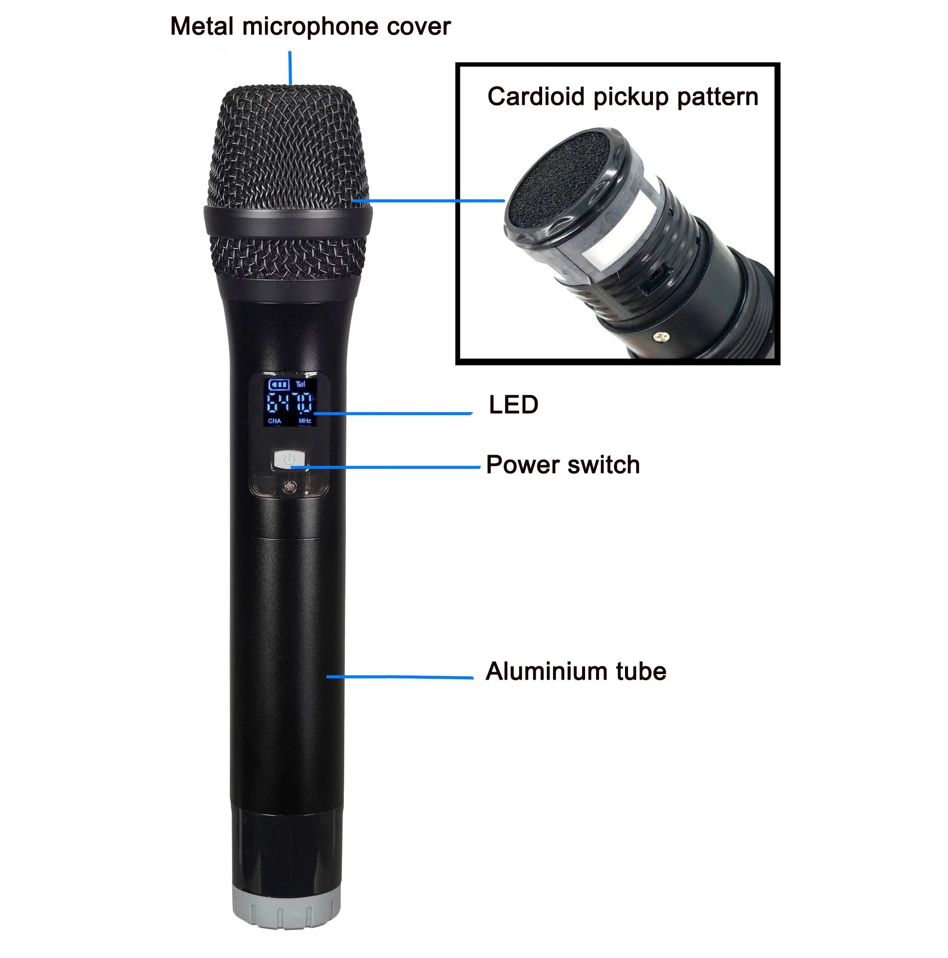XTUGA TY-8000 8-Channel Professional UHF Cordless Conference Microphone Handheld Headset Lavalier for Meetings Wireless