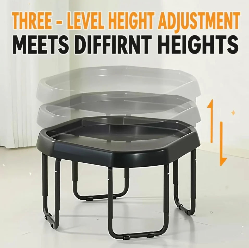 Ezlife Height Adjustable Stand for Sensory Tuff Tray Stands Black Stainless Steel Play Table Leg